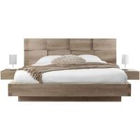 Gautier Mervent Smoked Oak Bed with Bedside Unit