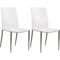 Gautier Eden White Chalk Bonded Leather Dining Chair (Pair)