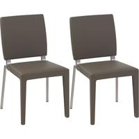 gautier taupe seat with rectangular back dining chair pair