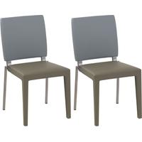 Gautier Taupe Seat with Taupe Rectangular Back Dining Chair (Pair)