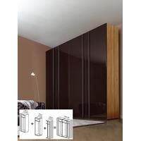 Gautier Odea Chocolate Lacquered Glass Door Wardrobe - W 210cm