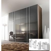 gautier odea grey lacquered glass door wardrobe w 240cm 2 x 90cm 1 x 6 ...