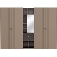 Gautier Odea Taupe Vanity Unit with Mink Textile Wardrobe - 4 Door