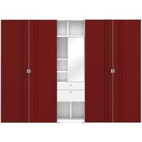 Gautier Odea White Lacquered Vanity Unit with Sienna Textile Wardrobe - 4 Door