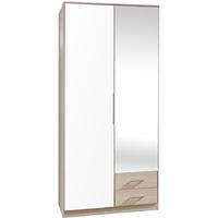 gamma 2 door 2 drawer mirrored wardrobe oak