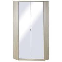 Gamma 2 Door Mirrored Corner Wardrobe - Oak