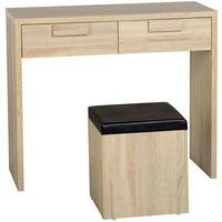 Gambon 2 Drawer Dressing Table With Stool In Sonoma Oak Finish
