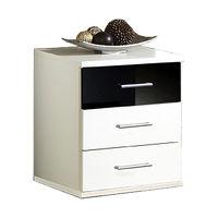 gamma black gloss and white 3 drawer bedside