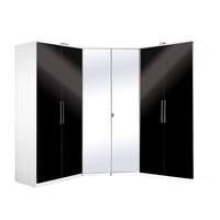 Gamma 2 Door Mirrored Corner Wardrobe - White