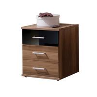 gastineau 3 drawer bedside cabinet in walnut and black