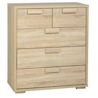 Gambon 3+2 Drawer Chest In Sonoma Oak Finish