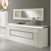 Garde Sideboard In White Gloss With Lights And Diamante