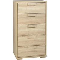 gambon 5 drawer chest in sonoma oak finish