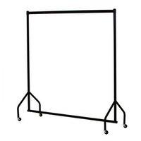 GARMENT RAIL 1525MM BLACK - 2 X 50MM CASTORS