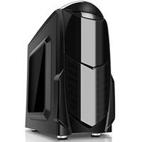 Game Max Nero MATX Computer Case with 12 cm Front LED Fan and Side Window - Black/Blue