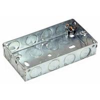 galvanised boxes 2 gang 25mm metal flush box e48010