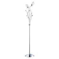 Gardenia Chrome Floor Lamp With Cone Shaped Opal Glass