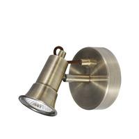 Gaia Single Antique Brass Wall Spotlight