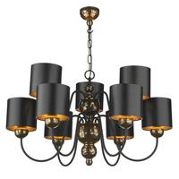 gar1373 garbo 9 light bronze chandelier with black shades