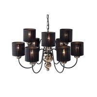 gar1363 garbo 9 light pendant with black shades