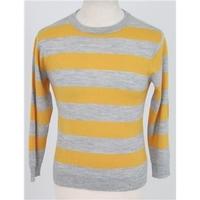 gap kids size 11 12 years yellow grey striped jumper