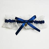 garter organza bowknot blue