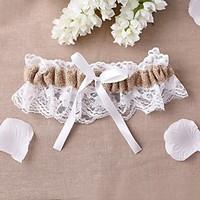 garter lace bowknot beige