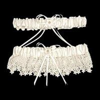 Garter Lace Satin Ribbon Flower White