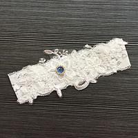 Garter Lace Lace Rhinestone Ivory