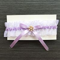 garter stretch satin rhinestone purple