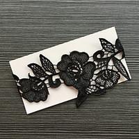 garter stretch satin flower black