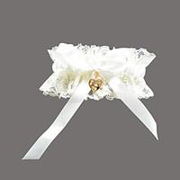 garter lace satin rhinestone sweetheart white