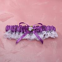 garter lace polyester flower lace purple