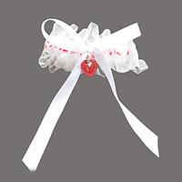 garter organza satin rhinestone sweetheart red