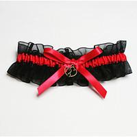 garter polyester bowknot sweetheart black