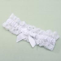 garter lace polyester bowknot lace white