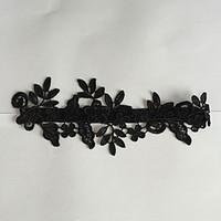 garter stretch satin flower black