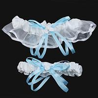 Garter Organza Ribbon Flower White