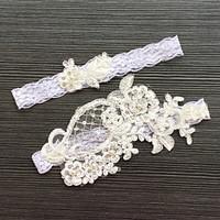 Garter Lace Flower Lace White