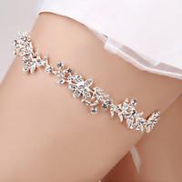 garter senior emulation silk rhinestone white