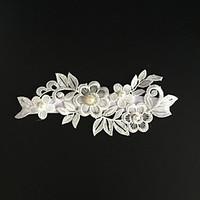 garter stretch satin flower rhinestone ivory