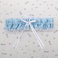 garter satin lace blue