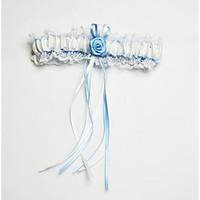 garter polyester flower lace sweetheart white