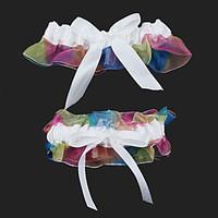 garter organza bowknot white