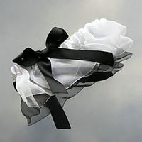 Garter Organza Satin Bowknot White Black