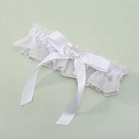 Garter Organza Bowknot White