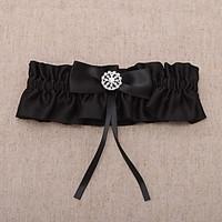 Garter Satin Bowknot Black Blue