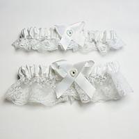 Garter Organza Bowknot White