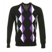 Galvin Green Calden Sweater Black/Purple/White