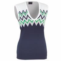 Galvin Green Candy Ladies Slipover Midnight Blue/Spring Green/White